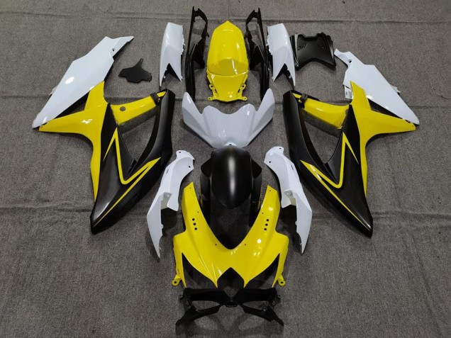 Giallo Lucido & Bianco 08-10 GSXR 600-750 Carene Moto