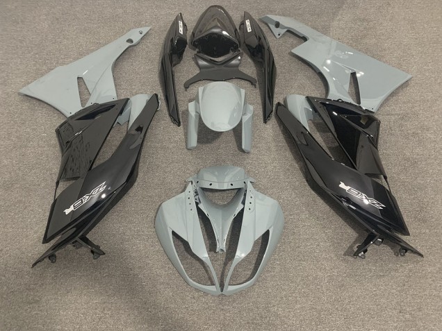 Grigio Lucido & Nero 09-12 ZX6R Carene Moto