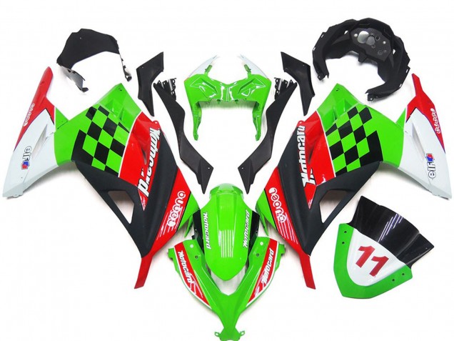 Lucido A Quadri Rosso & Nero 13-18 Ninja 300 Carene Moto