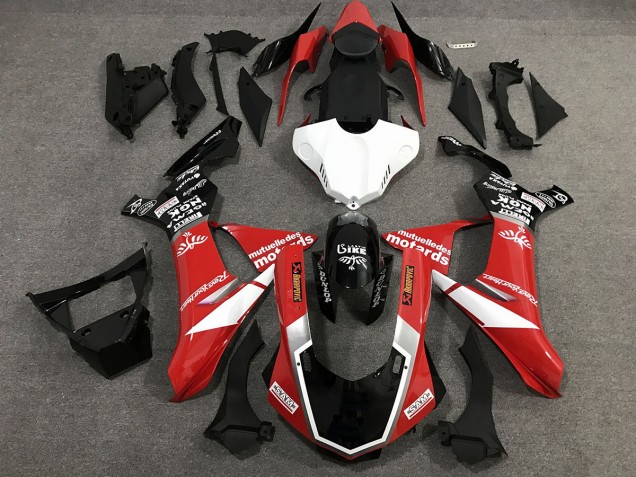 Lucido Stile Personalizzato Rosso Nero & Bianco 15-19 R1 Carene Moto