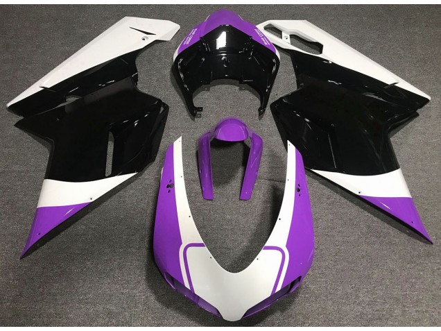 Lucido Viola Bianco & Nero 07-14 Ducati 848 1098 1198 Carene Moto