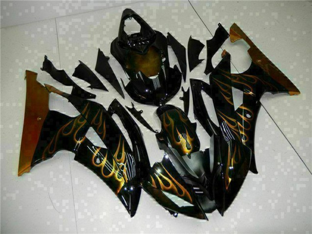 Acquista Carena Moto Yamaha YZF R6 2008-2016 - Nero Lucido Oro Fiamma