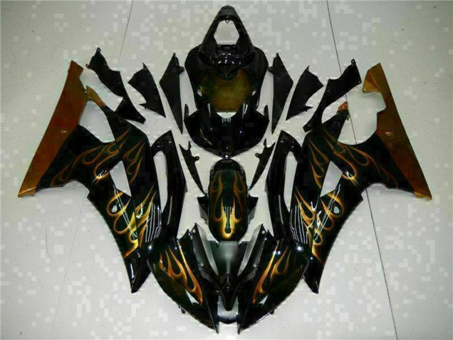Acquista Carena Moto Yamaha YZF R6 2008-2016 - Nero Lucido Oro Fiamma