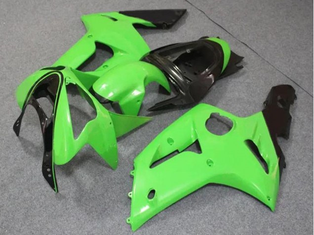 Acquista Carena Moto Kawasaki ZX6R 2003-2004 - Verde Chiaro Nero Lucido