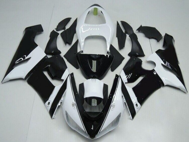 Acquista Carena Moto Kawasaki ZX6R 2005-2006 - Bianco Nero Lucido