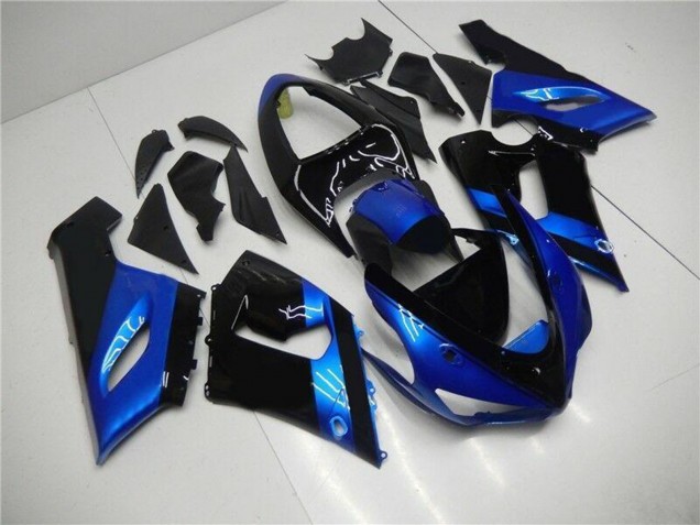 Acquista Kit Carena Moto Kawasaki ZX6R 2005-2006 - Blu Nero Lucido