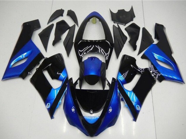 Acquista Kit Carena Moto Kawasaki ZX6R 2005-2006 - Blu Nero Lucido