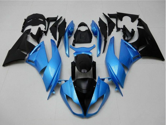 Acquista Carena Moto Kawasaki ZX6R 2009-2012 - Azzurro Chiaro Nero Lucido