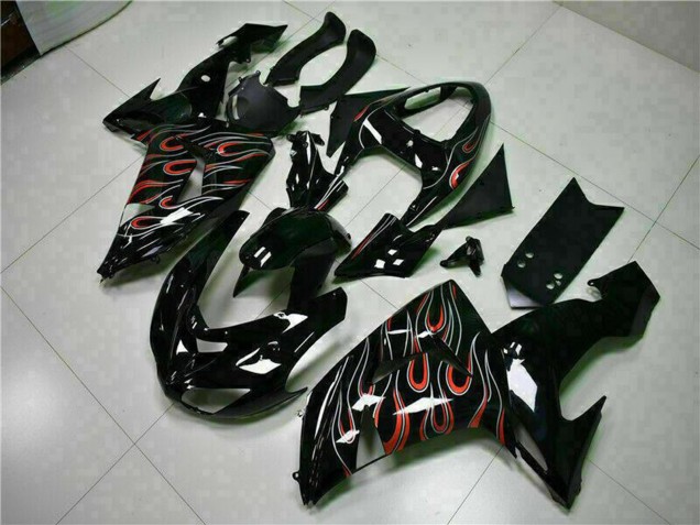 Acquista Kit Carena Moto Kawasaki ZX10R 2006-2007 - Nero Lucido Rosso Fiamma