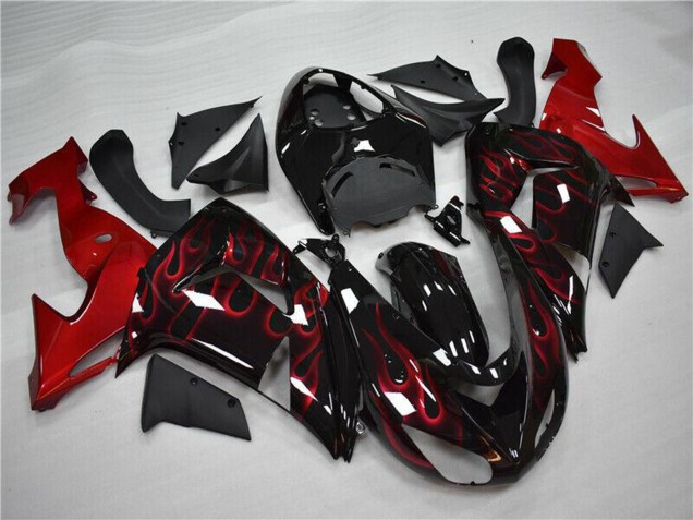 Acquista Carena Moto Kawasaki ZX10R 2006-2007 - Nero Lucido Rosso Fiamma