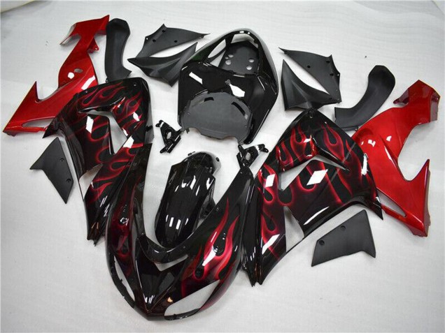 Acquista Carena Moto Kawasaki ZX10R 2006-2007 - Nero Lucido Rosso Fiamma