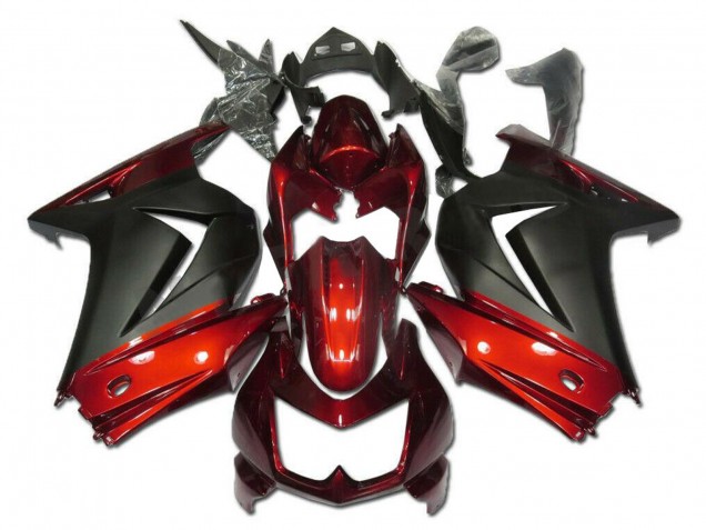 Acquista Carena Moto Kawasaki EX250 2008-2012 - Rosso Nero Opaco