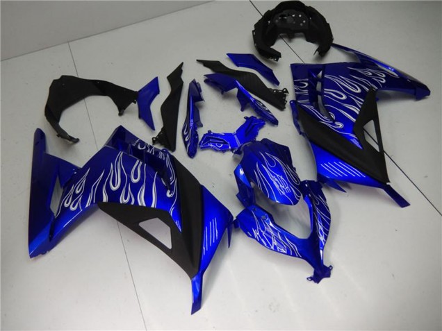 Acquista Carena Moto Kawasaki Ninja 300 EX300R 2013-2024 - Blu Nero Bianco Fiamma