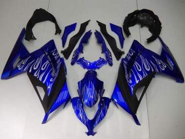 Acquista Carena Moto Kawasaki Ninja 300 EX300R 2013-2024 - Blu Nero Bianco Fiamma