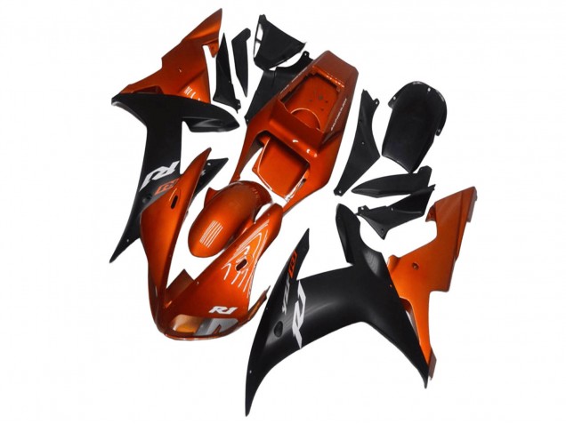 Acquista Carena Moto Yamaha YZF R1 2002-2003 - Arancia Nero Opaco
