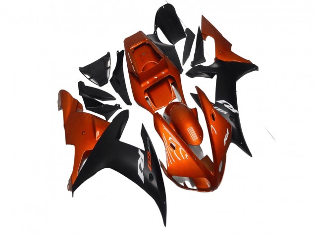Acquista Carena Moto Yamaha YZF R1 2002-2003 - Arancia Nero Opaco