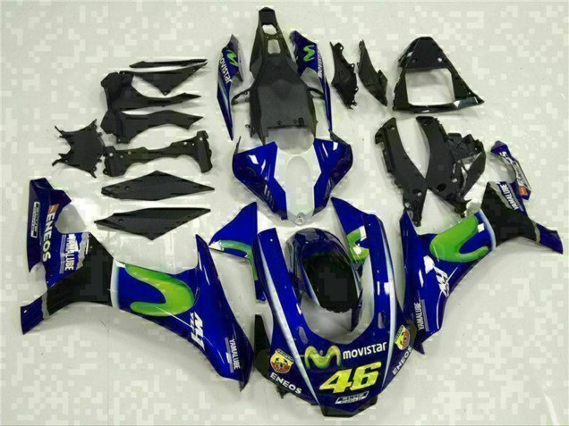 Acquista Carena Moto Yamaha YZF R1 2015-2019 - Blu Argento Nero Verde MoviStar