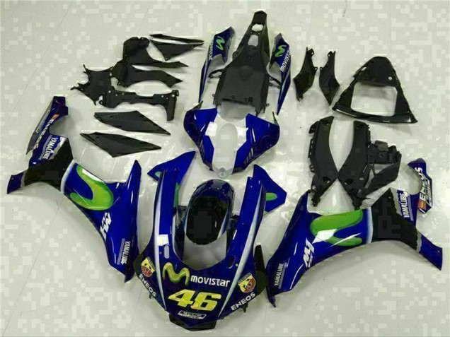 Acquista Carena Moto Yamaha YZF R1 2015-2019 - Blu Argento Nero Verde MoviStar