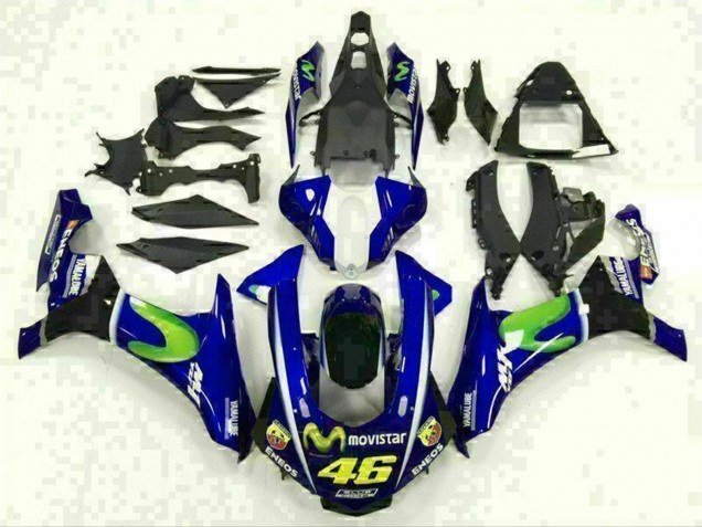 Acquista Carena Moto Yamaha YZF R1 2015-2019 - Blu Argento Nero Verde MoviStar