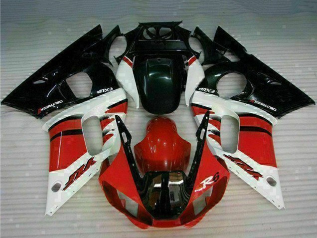 Acquista Carena Moto Yamaha YZF R6 1998-2002 - Bianco Rosso Nero Lucido
