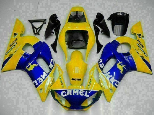 Acquista Carena Moto Yamaha YZF R6 1998-2002 - Giallo Blu Bianco Cammello Motul