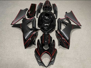 Acquista Carene Moto Suzuki GSXR 1000 2007-2008 - Nero Lucido Nero Opaco Rosso Trim