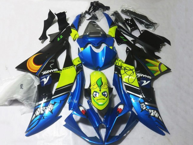 Acquista Carena Moto Yamaha YZF R6 2008-2016 - Blu Giallo Nero Squalo