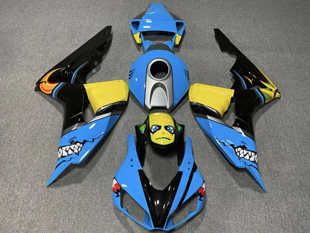 Acquista Carene Moto Honda CBR1000RR 2006-2007 - Azzurro Chiaro Giallo Argento Nero Lucido Squalo