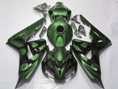 Acquista Carene Moto Honda CBR1000RR 2006-2007 - Verde Nero Lucido Fiamma