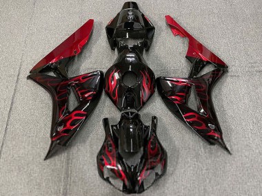 Acquista Carene Moto Honda CBR1000RR 2006-2007 - Nero Lucido Rosso Fiamma