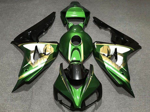 Acquista Carene Moto Honda CBR1000RR 2006-2007 - Verde Bianco Oro Nero Lucido