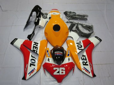 Acquista Carene Moto Honda CBR1000RR 2008-2011 - Arancia Bianco Rosso Nero Lucido Repsol 26