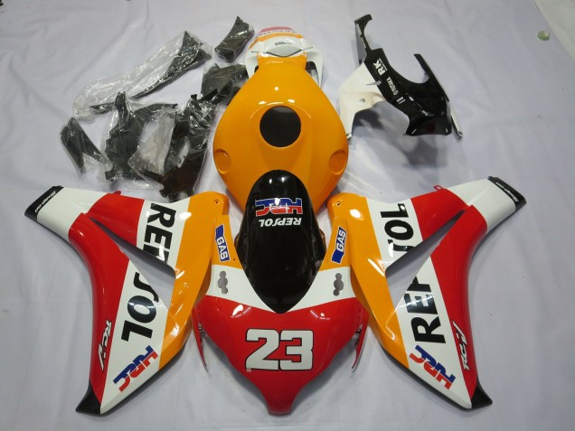 Acquista Carene Moto Honda CBR1000RR 2008-2011 - Arancia Bianco Rosso Nero Lucido Repsol 23