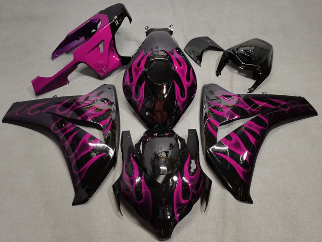 Acquista Carene Moto Honda CBR1000RR 2008-2011 - Nero Lucido Rosa Fiamma