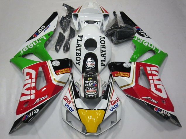 Acquista Carene Moto Honda CBR1000RR 2006-2007 - Bianco Rosso Verde Giallo Nero Givi PlayBoy