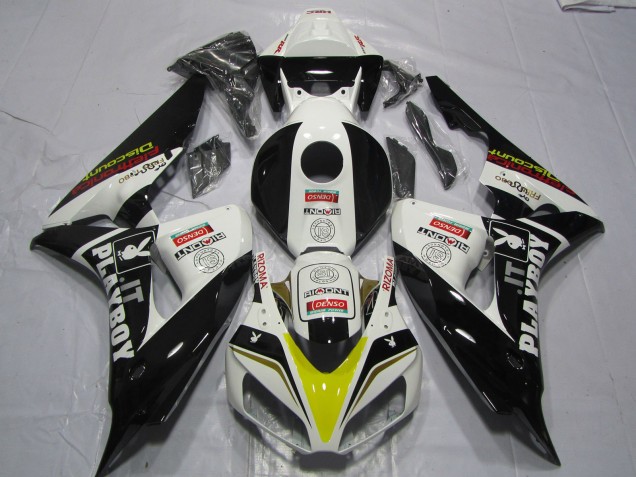 Acquista Carene Moto Honda CBR1000RR 2006-2007 - Bianco Giallo Rosso Nero Lucido Denso PlayBoy