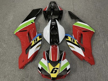 Acquista Carene Moto Honda CBR1000RR 2004-2005 - Bianco Rosso Verde Giallo Nero Lucido 6