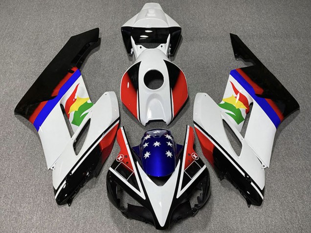 Acquista Carene Moto Honda CBR1000RR 2004-2005 - Bianco Rosso Blu Nero Lucido Stella