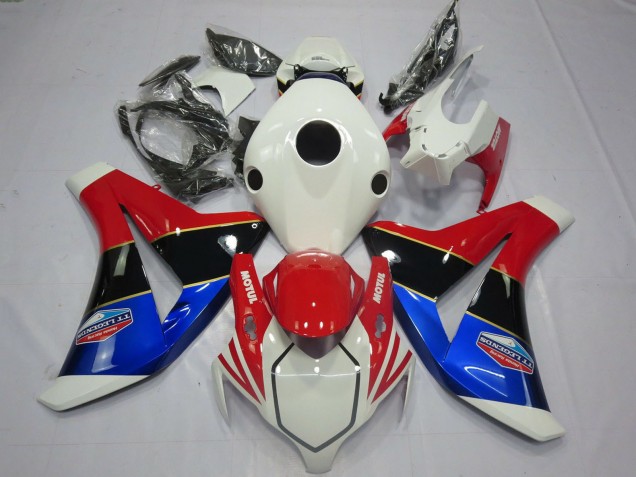 Acquista Carene Moto Honda CBR1000RR 2008-2011 - Bianco Rosso Blu Nero Lucido