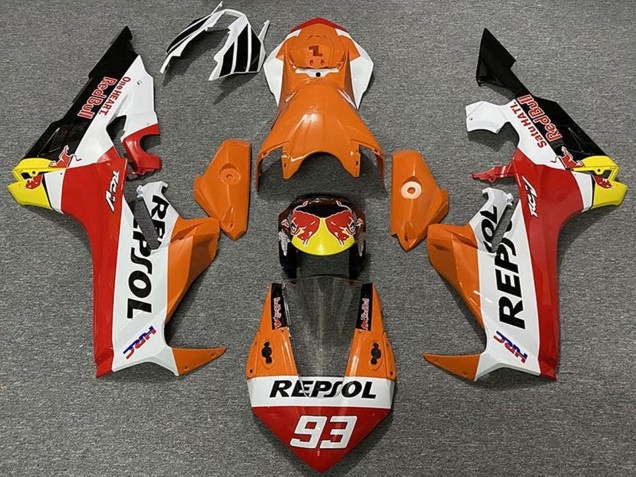 Acquista Carene Moto Honda CBR1000RR 2017-2024 - Arancia Bianco Giallo Rosso Nero Lucido Red Bull Repsol 93