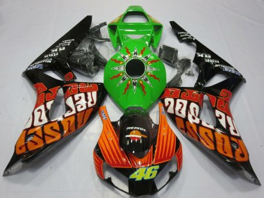 Acquista Carene Moto Honda CBR1000RR 2006-2007 - Verde Arancia Nero Lucido Rossi 46