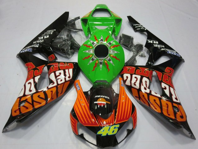 Acquista Carene Moto Honda CBR1000RR 2006-2007 - Verde Arancia Nero Lucido Rossi 46