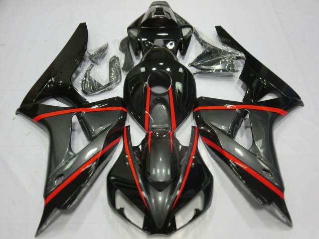Acquista Carene Moto Honda CBR1000RR 2006-2007 - Nero Lucido Grigio Rosso