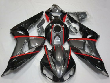 Acquista Carene Moto Honda CBR1000RR 2006-2007 - Grigio Nero Lucido Rosso Banda