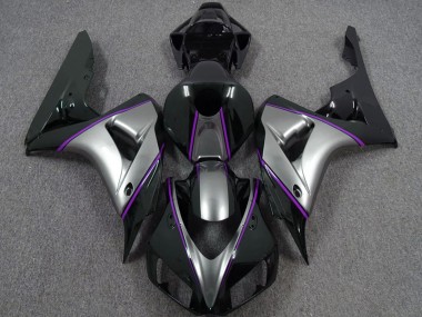 Acquista Carene Moto Honda CBR1000RR 2006-2007 - Argento Viola Nero Lucido Gessato