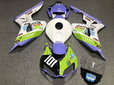 Acquista Carene Moto Honda CBR1000RR 2006-2007 - Bianco Blu Verde Nero Lucido Toy Story