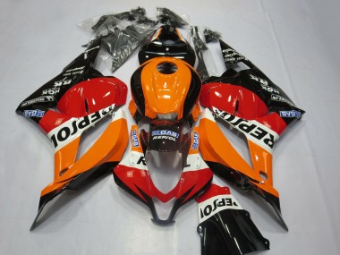 Acquista Kit Carena Moto Honda CBR600RR 2009-2012 - Arancia Bianco Rosso Nero Lucido Repsol
