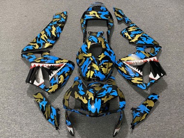 Acquista Carene Moto Honda CBR600RR 2003-2004 - Blu Oro Camouflage Squalo