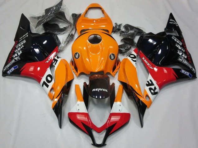 Acquista Carena Moto Honda CBR600RR 2009-2012 - Arancia Bianco Rosso Nero Lucido Repsol