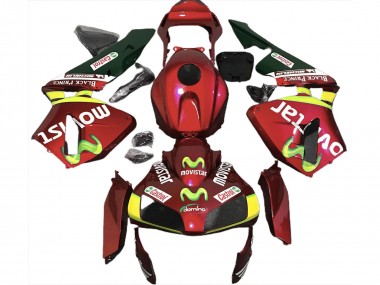 Acquista Carene Moto Honda CBR600RR 2003-2004 - Rosso Giallo Verde MoviStar